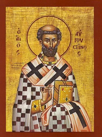 Painted icon of St. Augustine of Hippo